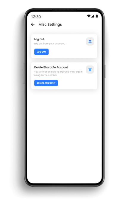 Help & Support - Delete account option
