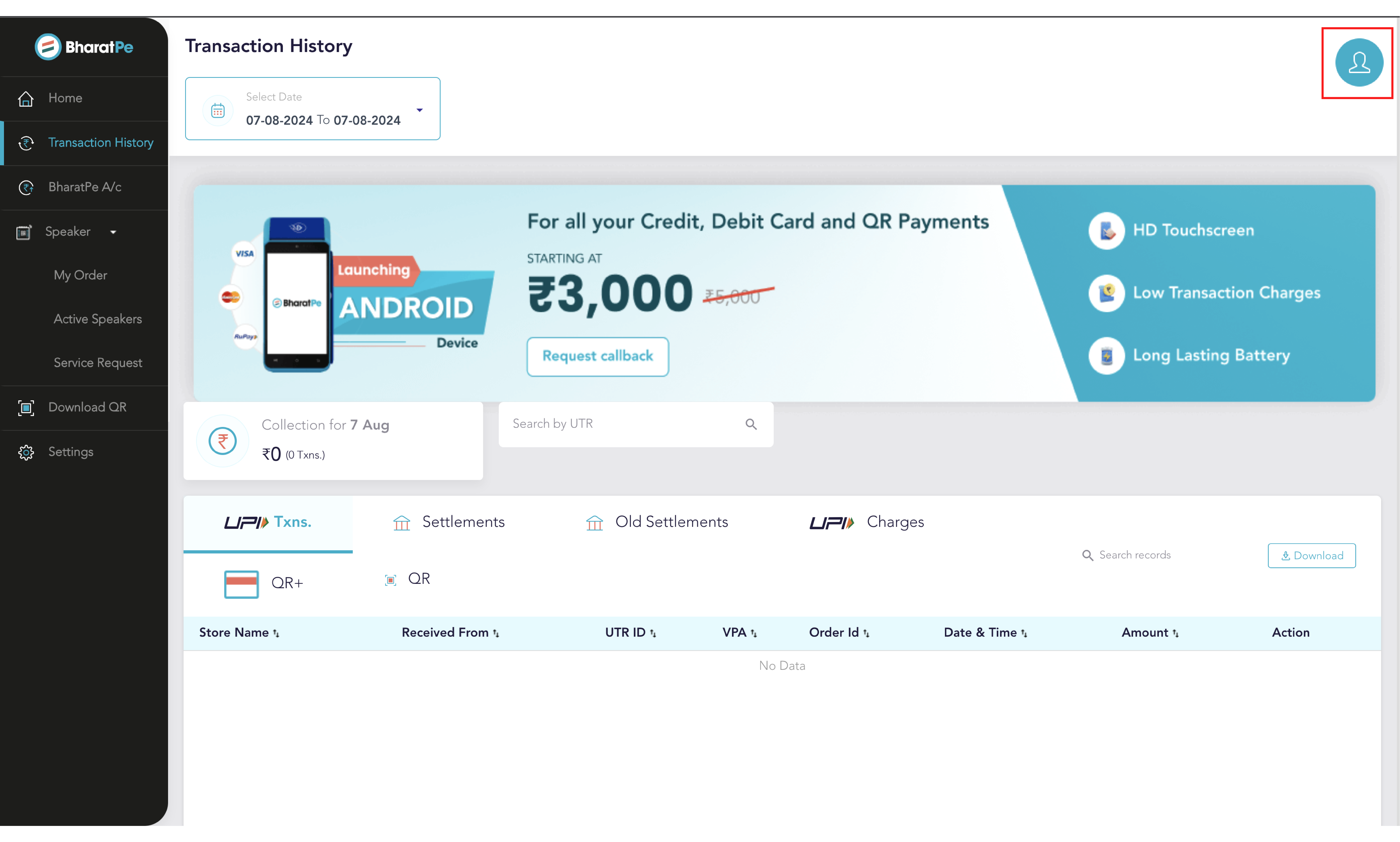 Help & Support - Menu dashboard